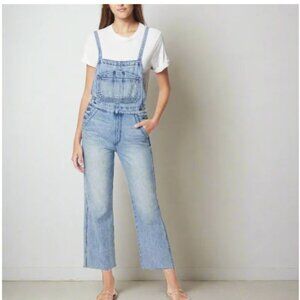 Joes Jeans Overalls Large Wide Leg Crop Womens Blue Denim Faded Anthropologie